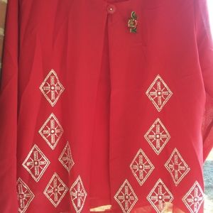 Red Women's Three Piece Suit